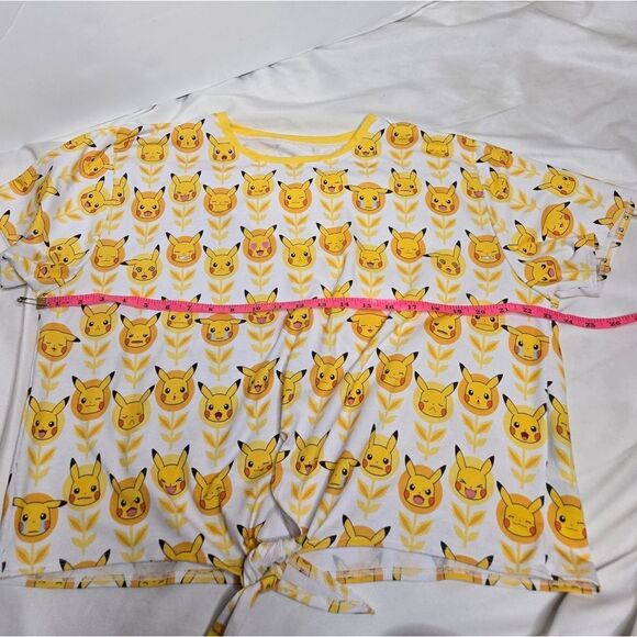 BLACKMILK Pokemon‎ Pikachu faces tie front crop short sleeve tee shirt XXL - Picture 9 of 10